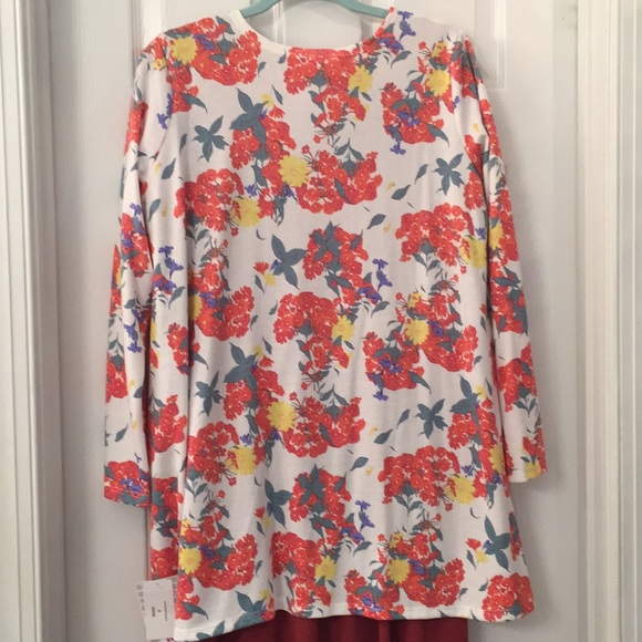 White & Orange Floral Swing Style Sweater w/Pockets Sz M NWT - Picture 9 of 10